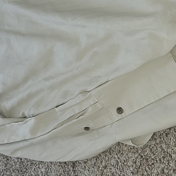 H&M Light Tan Linen Blend Casual Button Down Shirt - Picture 2 of 7